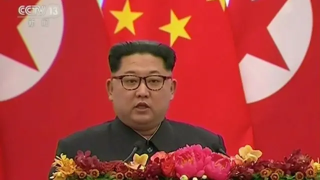 કિમ જોંગ ઉનની ચીનની મુલાકાત દરમિયાન.