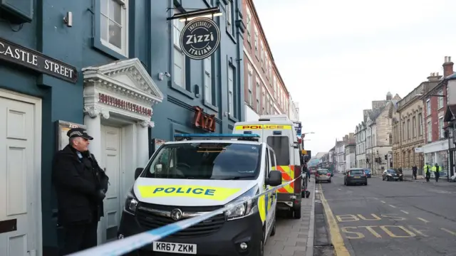 Police outside the Zizzi restaurant in Salisbury