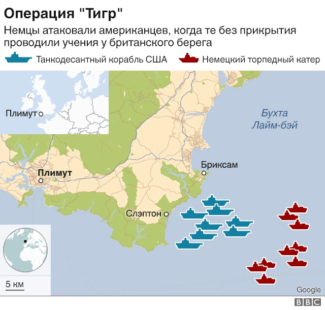 Карта операции "Тигр"