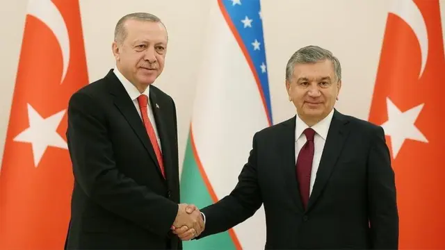 Түрк президенти Эрдоган жана өзбек өлкө башчысы Мирзиёев