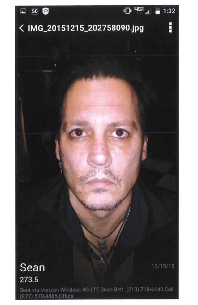 К своему заявлению Шон Бетт приложил фото, на котором Депп запечатлен с царапинами на лице