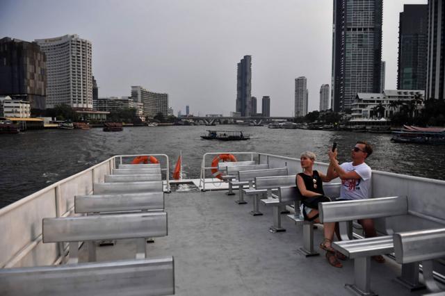 泰国曼谷的湄南河游客人数暴跌。