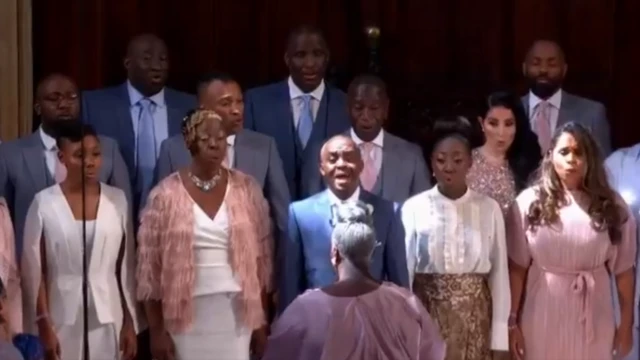 Coroaposta presidentecantores negros canta 'Stand by me' no casamentoaposta presidenteHarry e Meghan