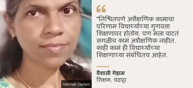 वैशाली गेडाम, जि. प. शाळेच्या शिक्षिका