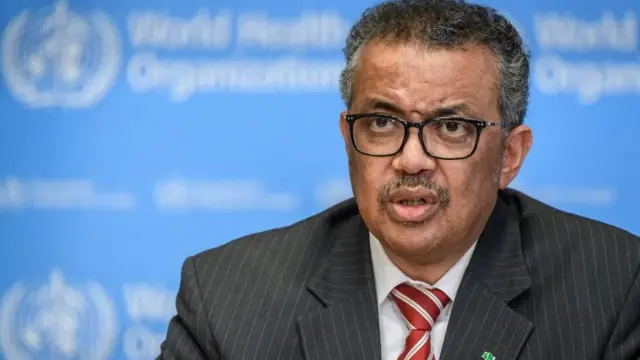 O chefe da OMS, Tedros Adhanom Ghebreyesus