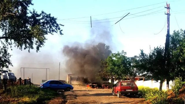 Наслідки обстрілу в Сартані