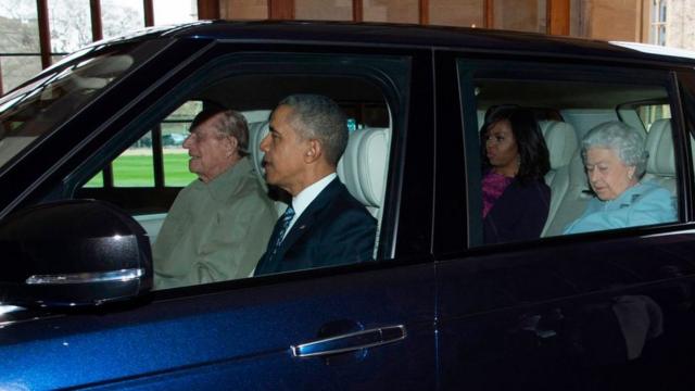 Принц Филип, Барак и Мишель Обама и королева
