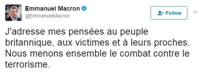 Emmanuel Macron'un kınama mesajı