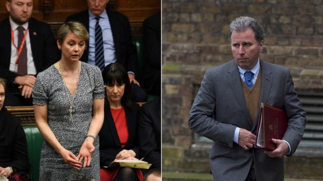 Yvette Cooper and Sir Oliver Letwin