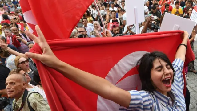 متظاهرة يوم المراة التونسية آب/ أغسطس 2018