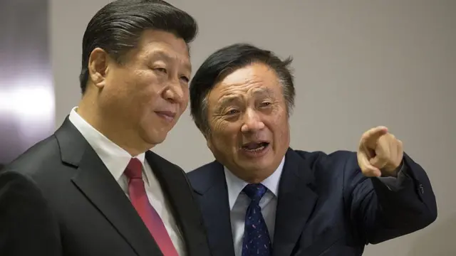 Xi Jinping y Ren Zhengfei en Londres, 2015