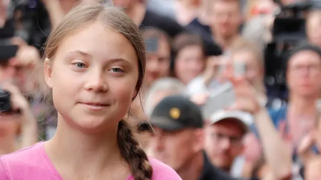 Swedish environmental activist Greta Thunberg attends "Fridays for Future" protest,