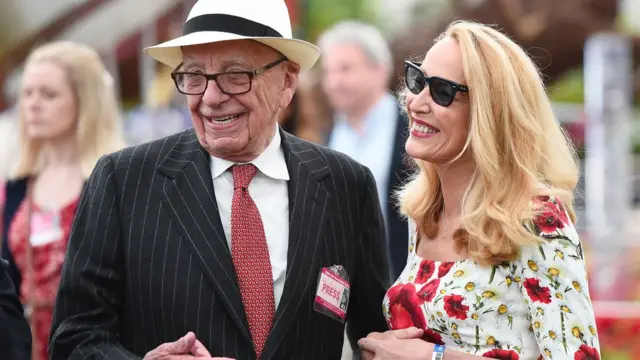 Rupert Murdoch and Jerry Hall