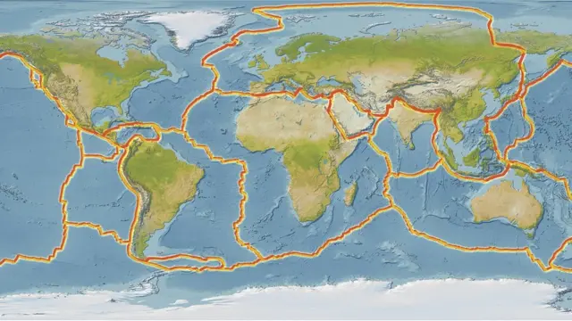 mapa com as linhas dos continentes