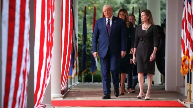 At a White House ceremony, Mr Trump announces his Supreme Court pick