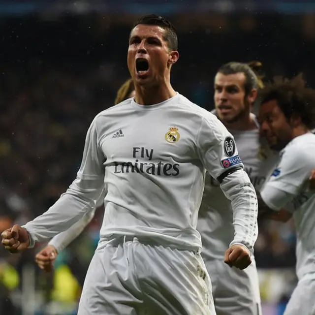 Ronaldo celebra uno de sus tres goles contra el Wolfsbburgo.