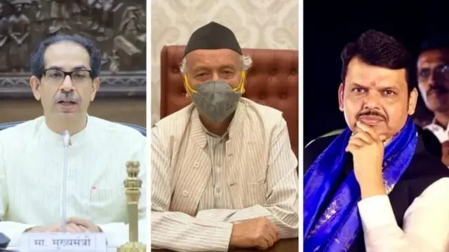 उद्धव ठाकरे, भगतसिंह कोश्यारी, देवेंद्र फडणवीस