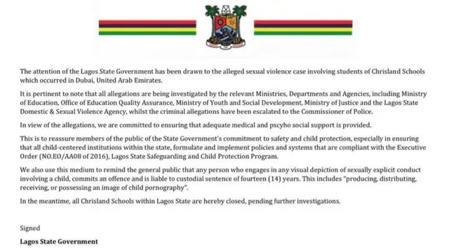 Chrisland School girl viral video: Lagos DSVA, Police investigate Chrisland, tins we learn