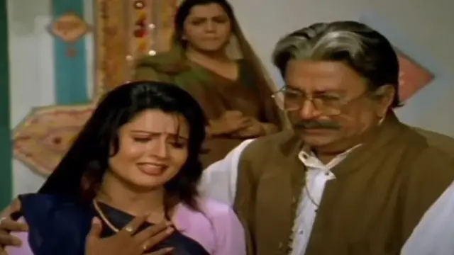 દેશ રે જોયા દાદા પરદેશ જોયા ફિલ્મનું એક દૃશ્ય. દાદાની ભૂમિકામાં અરવિંદ ત્રિવેદી અને પૌત્રીની ભૂમિકામાં રોમા માણેક.