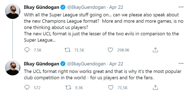 Gundogan complain about Champions League new format