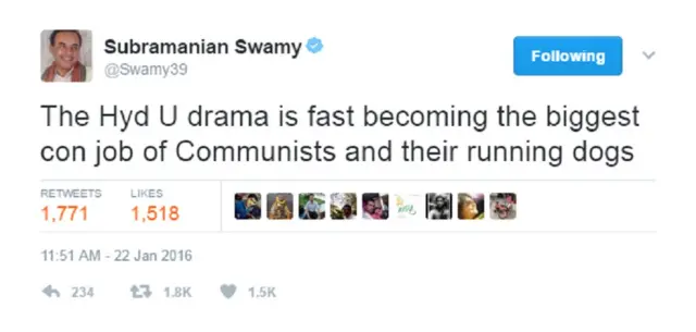 राज्यसभा सांसद सुब्रमण्यम स्वामी