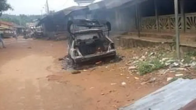 Ụgbọala a gbara ọkụ n'Ohafia