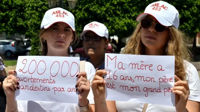 Des manifestants au Maroc ont mené une action pour demander l'assouplissement d'une loi qui, selon eux, encourage les avortements clandestins et l'abandon d'enfants.