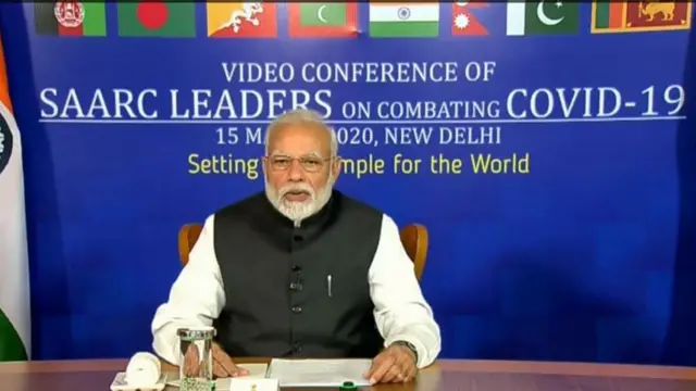 ভিডিও কনফারেন্স সঞ্চালনা করেন ভারতের প্রধানমন্ত্রী নরেন্দ্র মোদী