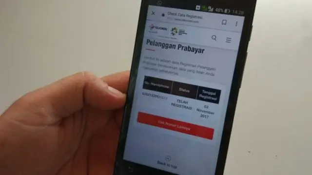 Setelah memasukkan data berupa nomor KTP dan Kartu Keluarga, nomor SIM telepon dianggap sudah teregistrasi dalam data pemerintah.