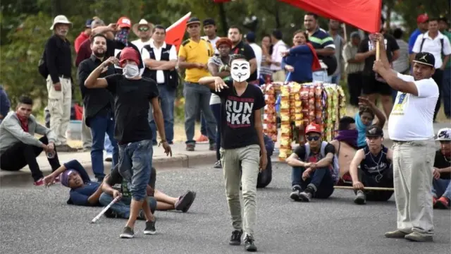 Protesta en Tegucigalpa.