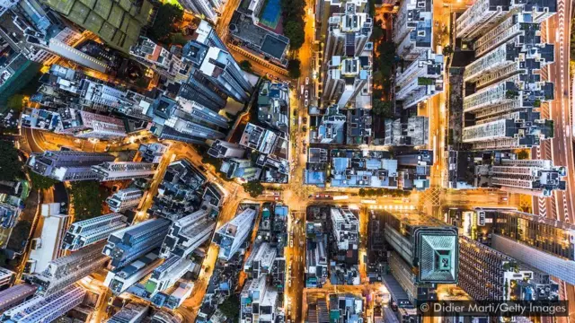 Vista aérea dos arranha-céusHong Kong