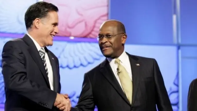 Mitt Romney and Herman Cain