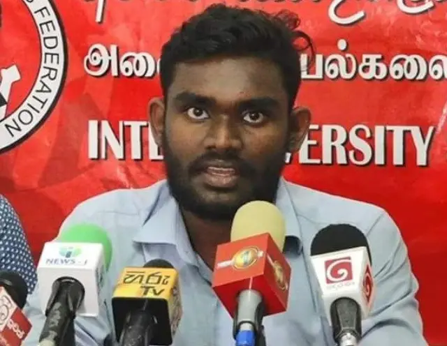 රජරට විශ්ව විද්‍යාලයේ මහා ශිෂ්‍ය සංගමයේ සභාපති ඉරෝෂ් අල්පොන්සු