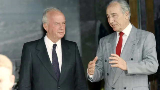 Shimon Peres y Yitzhak Rabin.