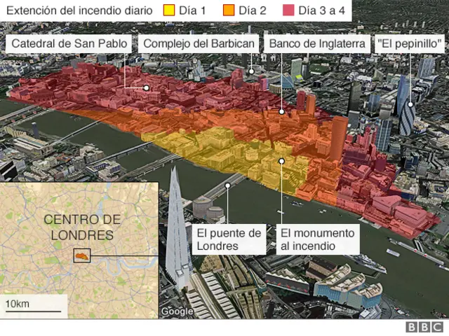 Mapa que muestra cómo evolucionó el fuego