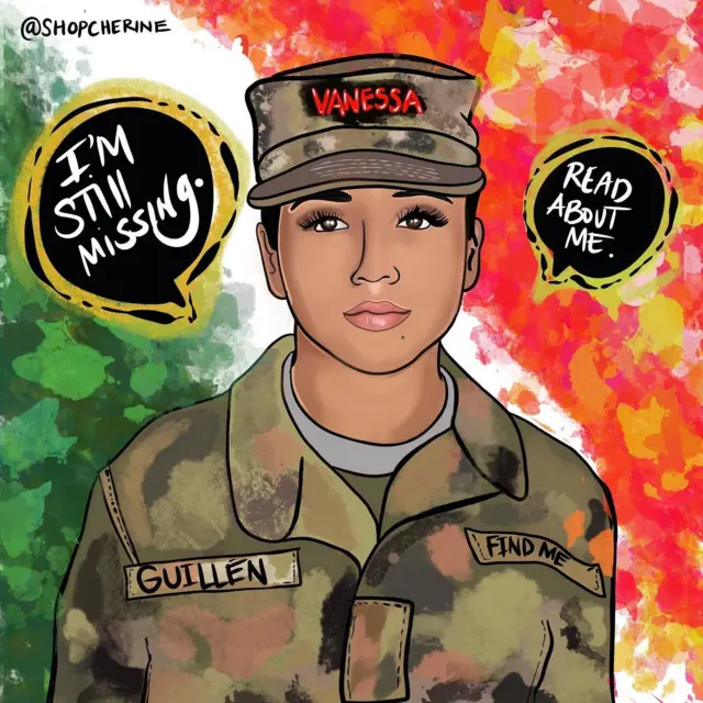 Una ilustración de Vanessa Guillén de shopcherine