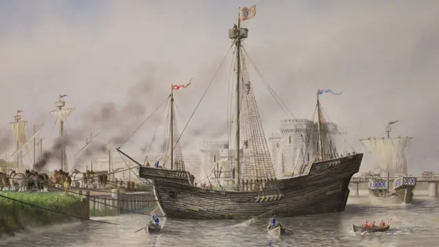 Cómo pudo haber sido el barco de Newport cuando atracó en Newport en el siglo XV