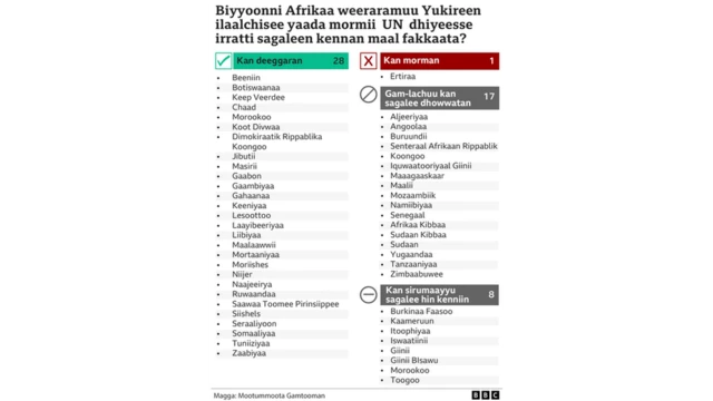 Tarreeffama biyyoota Afrikaa ejjennoo yaada murtee UN irratti agarsiisaniin