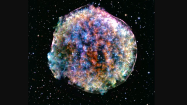 ภาพถ่ายของซูเปอร์โนวา Tycho ในกลุ่มดาวแคสสิโอเปีย ที่กล้องโทรทรรศน์รังสีเอกซ์จันทราบันทึกไว้