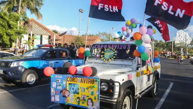 Marcha "Amor en tiempos de covid" organizada por el gobierno de Nicaragua,