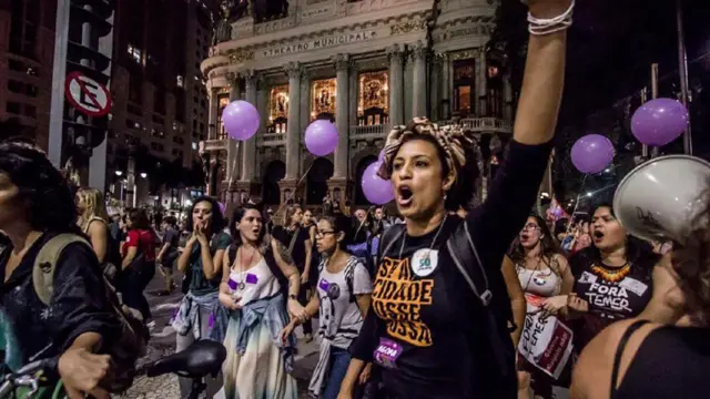 Protesta con Marielle Franco.