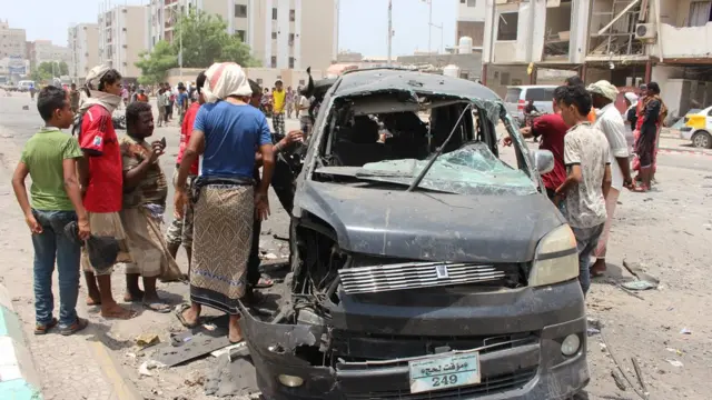 هجوم انتحاري تعرض له مركز شرطة الشيخ عثمان