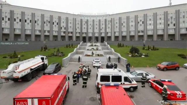 More than 100 firefighters attended Tuesday's blaze in St Petersburg, which killed five patients