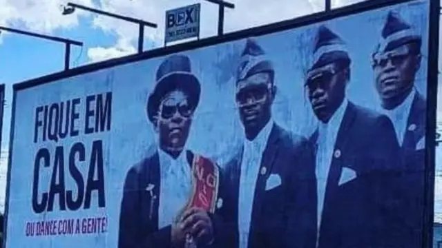 De dancing pallbearers for billboard for Ghana