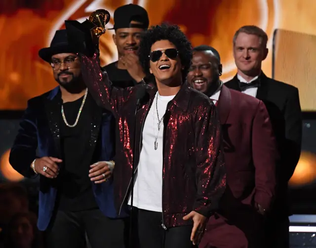 Bruno Mars receives his third Grammy for Album of the Year
