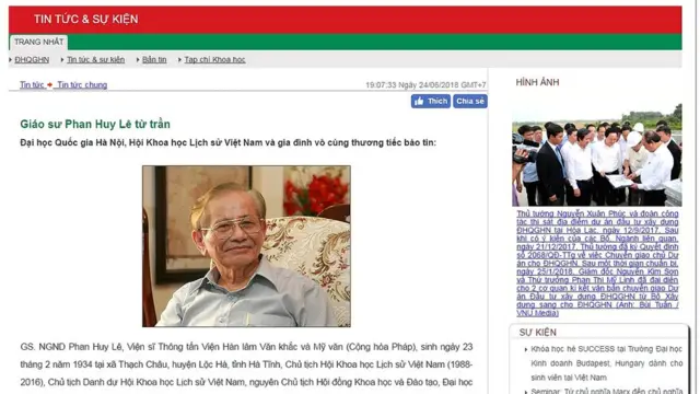 Website của Đại học Quốc gia Hà Nội