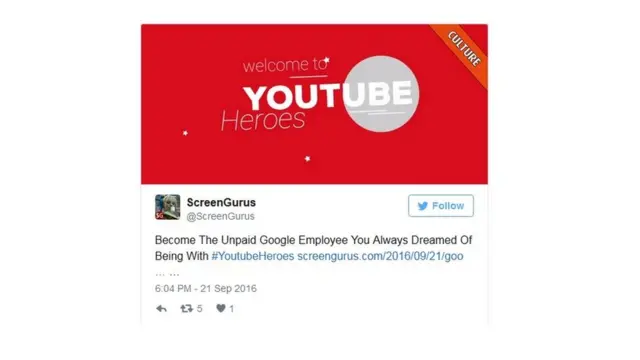 comentario en Twitter contra la iniciativa de YouTube