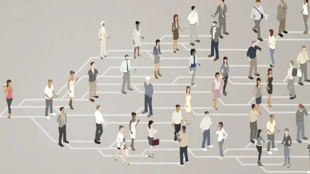 Illustration showing sharing of information to lots of users