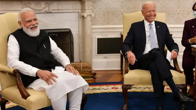 पंतप्रधान नरेंद्र मोदी आणि अमेरिकेचे राष्ट्राध्यक्ष जो बायडन