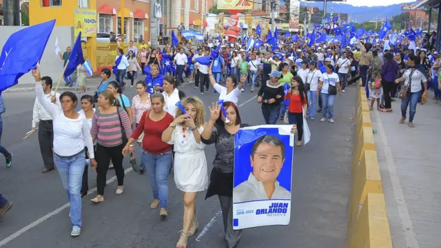 Marcha a favor de Juan Orlando Hernández